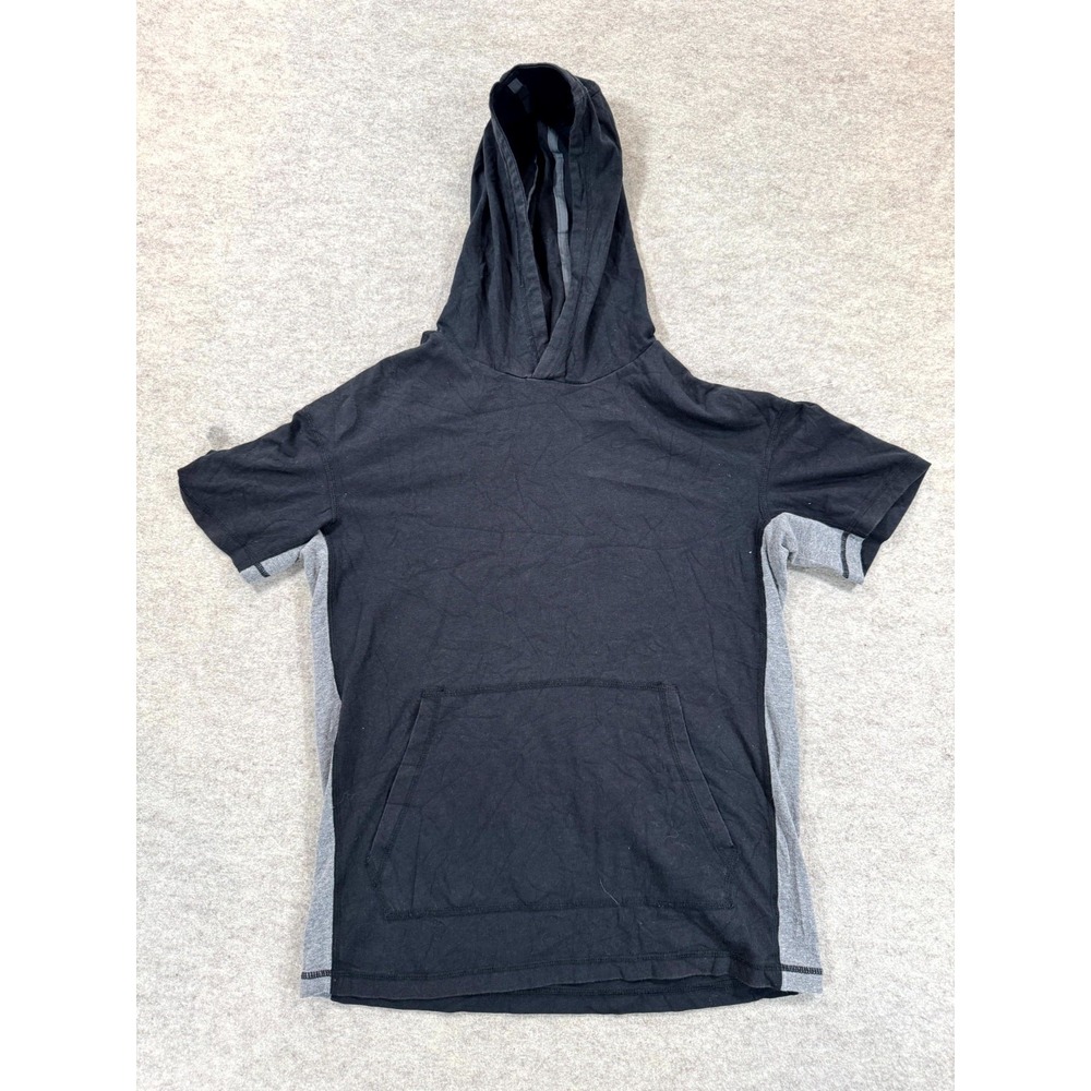 All In Motion Hoodie Boys Large 12-14 Black Gray Short Sleeve Kangaroo Pockets